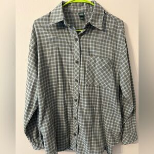 Wild Fable Green and White Checkered Button Down Shirt